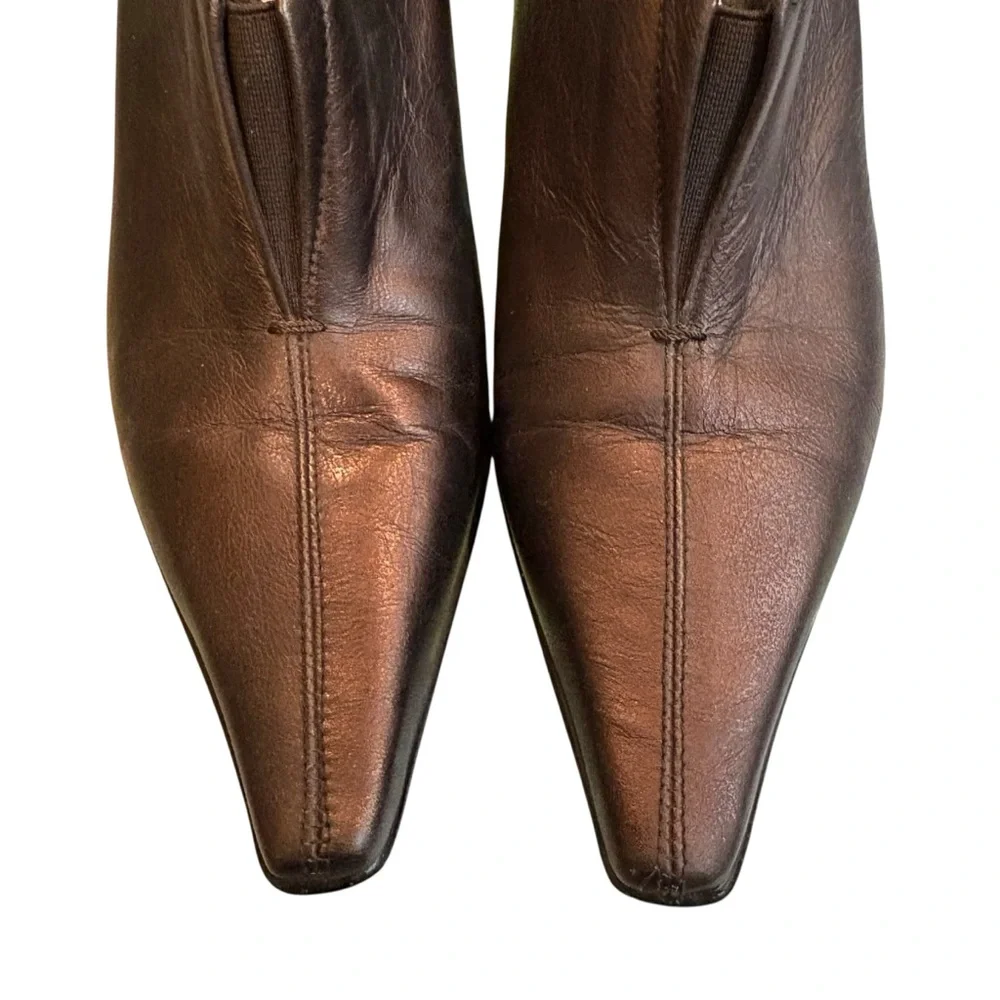 Donald J Pliner Lyndie Leather Ankle Booties in Bronze - Picture 13 of 16